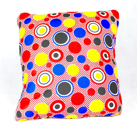 Spots and Stripes on Red Sample Secret Pillow